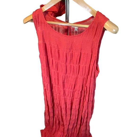 Max Studio NWT Red Long Sleeveless Tiered Cotton Dress Sz S - Picture 3 of 11